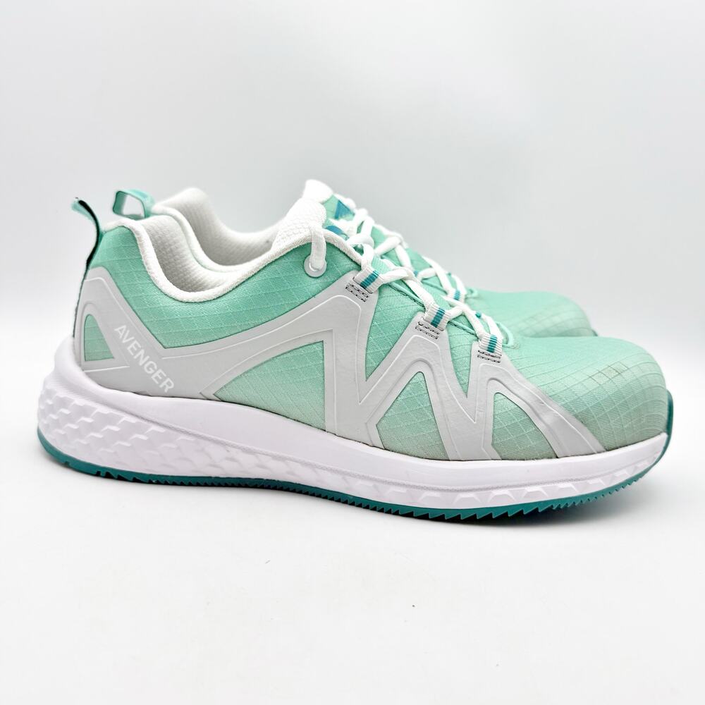 Avenger Womens North Haven Sting CT Work Sneakers US 9 Wide White Green SR EUC